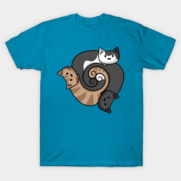 Cats With Spiral Tails T-Shirt by Doodlecats 